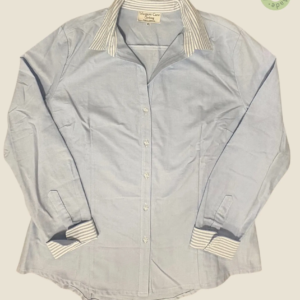 #501 – Solid light blue base shirt featuring a contrast light blue and white horizontal