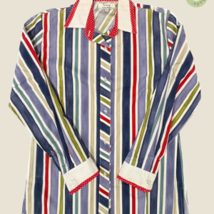 #221 – A vibrant multi-coloured vertical stripe featuring a palette of navy, periwinkle