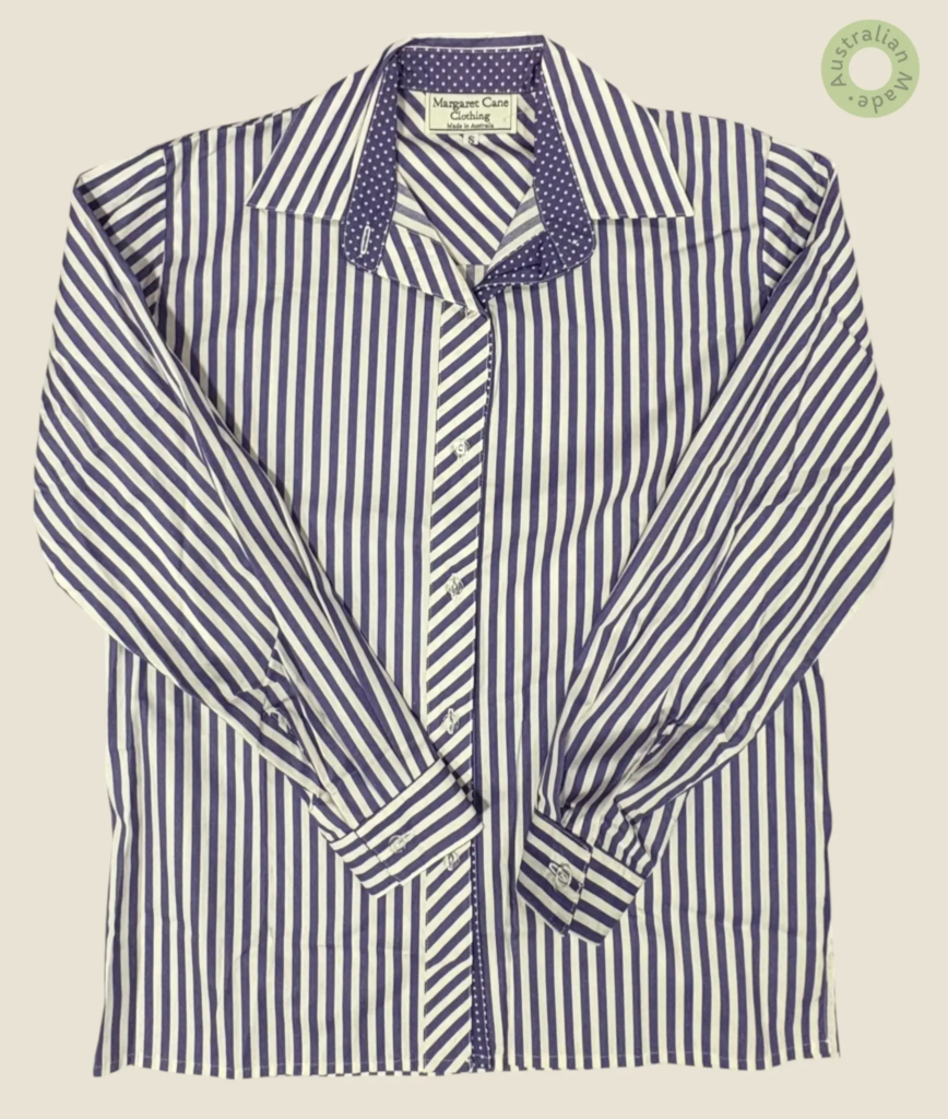 #405 – A clean and sharp combination of deep purple and white vertical stripes. This cl