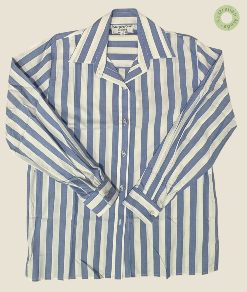 #407 – Light blue and white stripes shirt