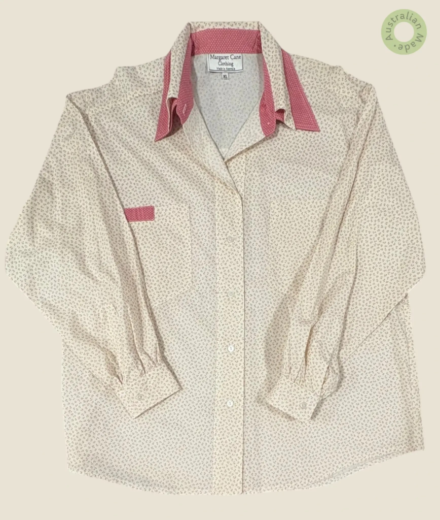 #124 – This professional shirt features a delicate, repeating micro ditsy floral print