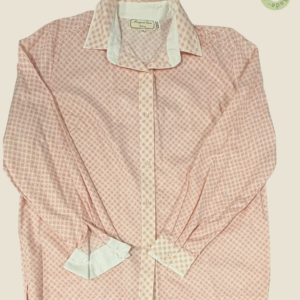#244 – This professional shirt features a candy pink and white vertical stripe pattern