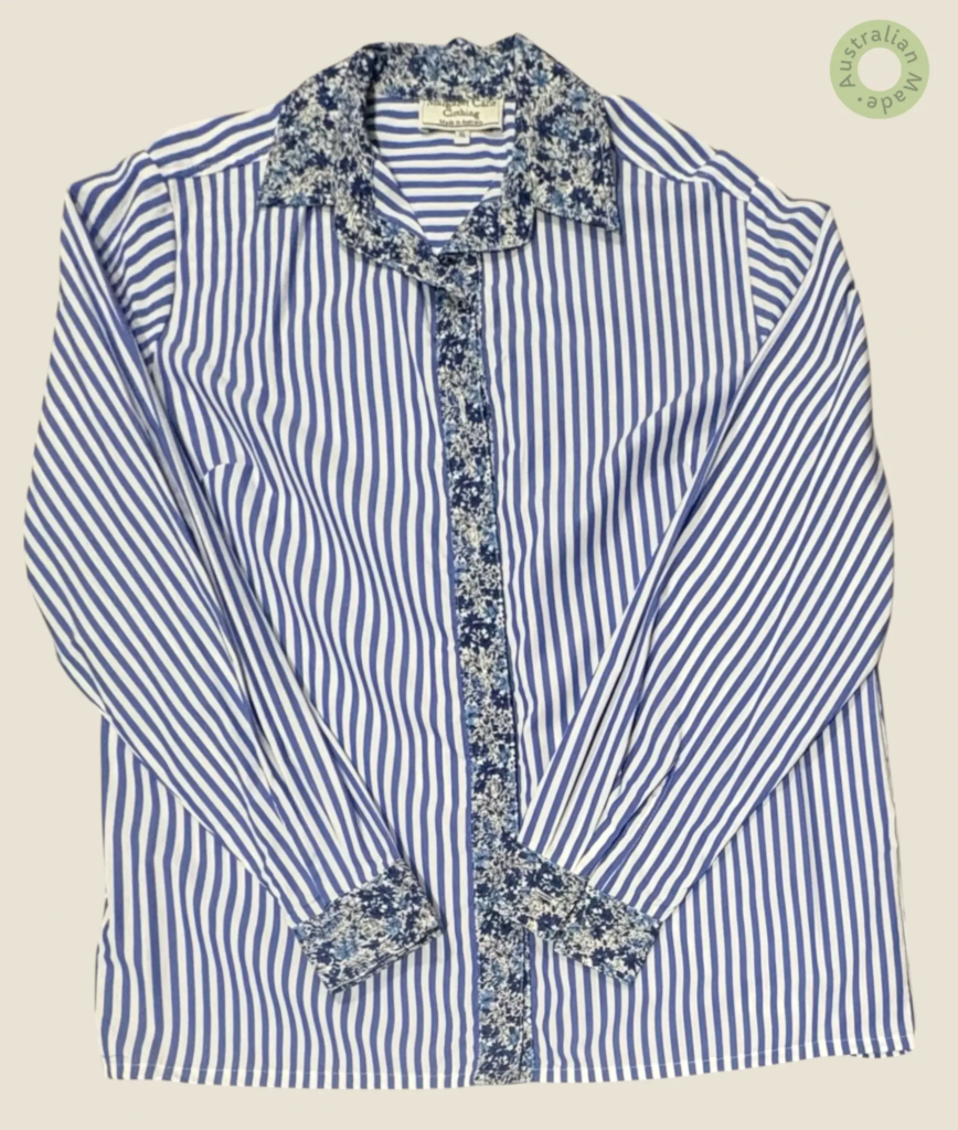 401 – Cobalt blue and white vertical striped